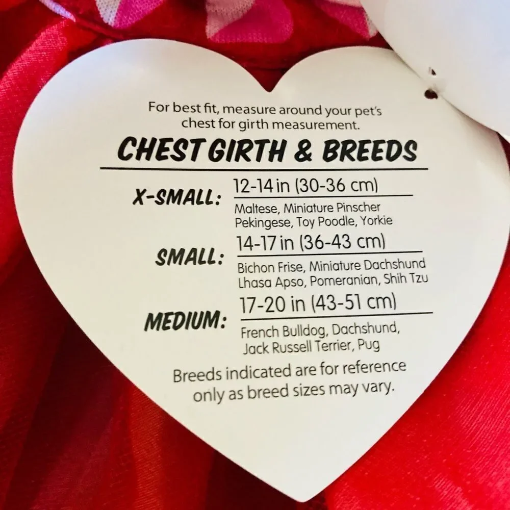 Valentine Heart Dog Pet Dress S